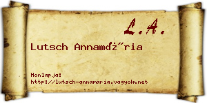 Lutsch Annamária névjegykártya